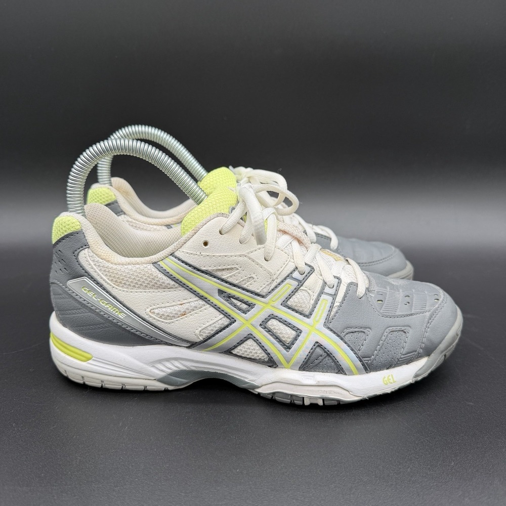 Asics Gel Game White Gray Lime Green Women's Tennis Shoes Size 6‎